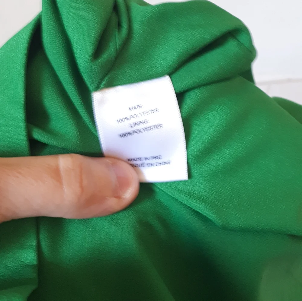 Cameo green mini skirt with pleat front faux wrap detail size XS - Picture 7 of 9